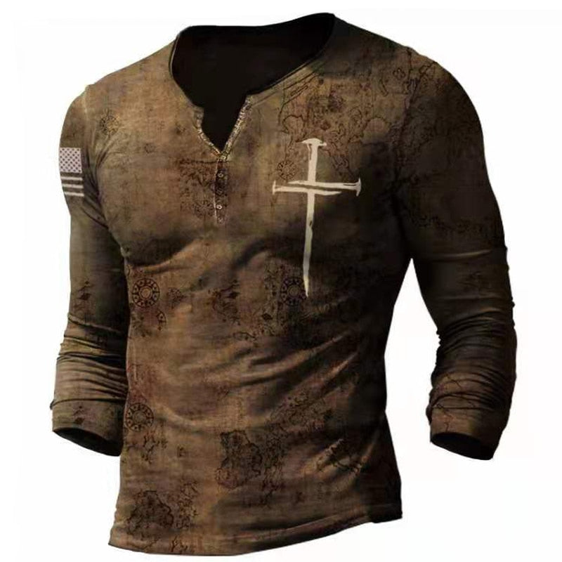 Retro Totenkopf Langarmshirt  