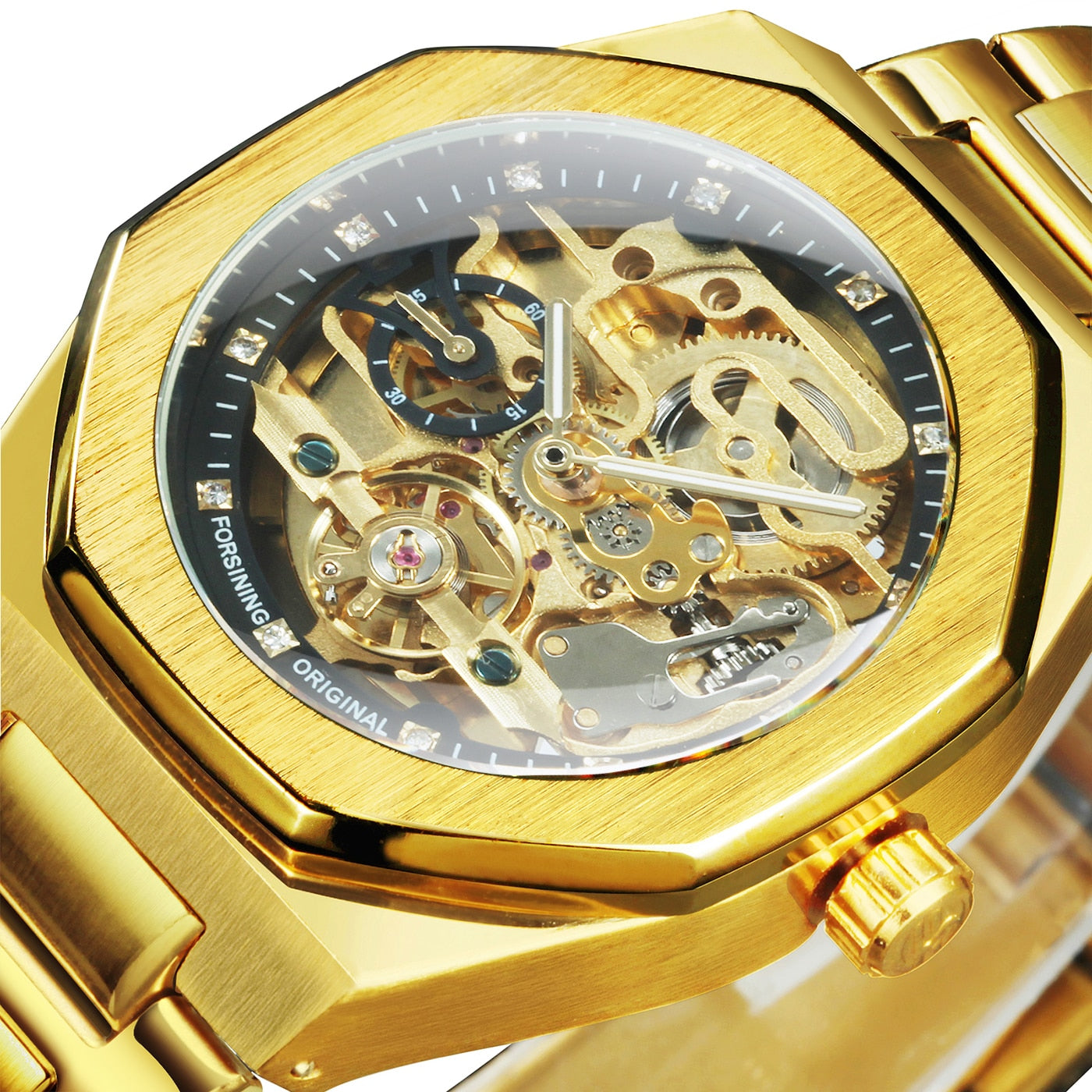Revalki Reloj Automático Skeleton - Correa de Acero Inoxidable con Movimiento Mecánico Visible