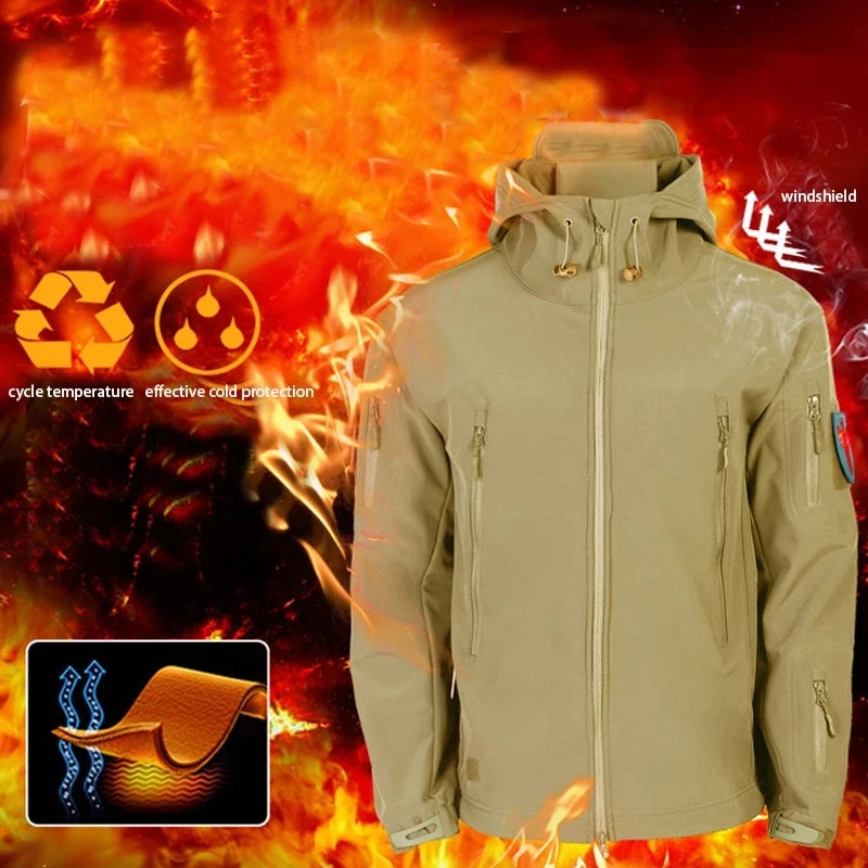 NordTrek Men's Softshell Fleece Jacket – Waterproof & Breathable Outdoor