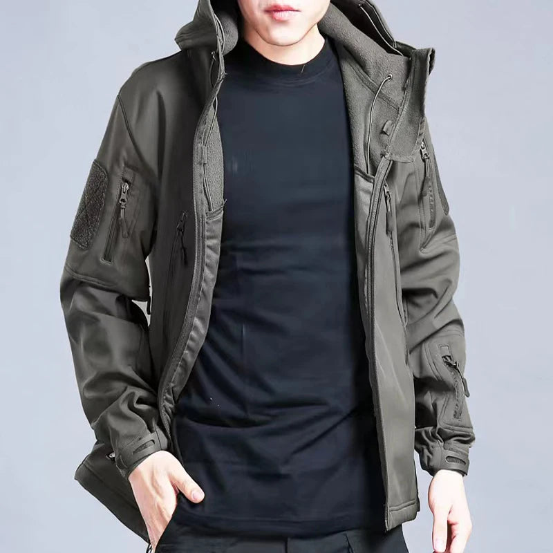 NordTrek Men's Softshell Fleece Jacket – Waterproof & Breathable Outdoor