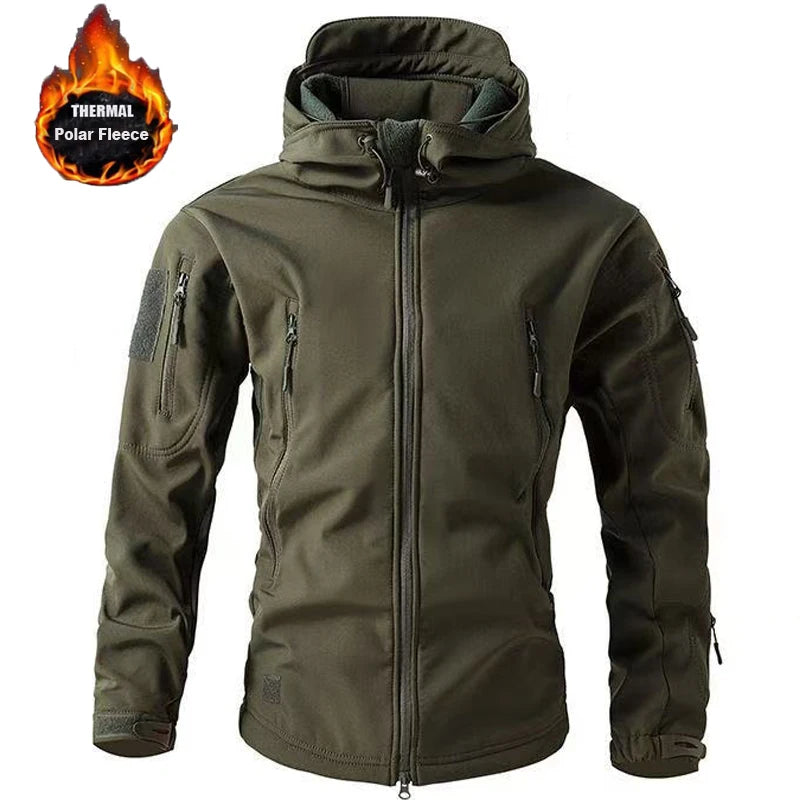 NordTrek Men's Softshell Fleece Jacket – Waterproof & Breathable Outdoor