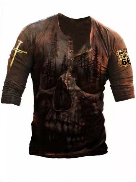 Retro Totenkopf Langarmshirt  