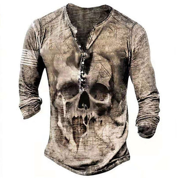 Retro Totenkopf Langarmshirt  