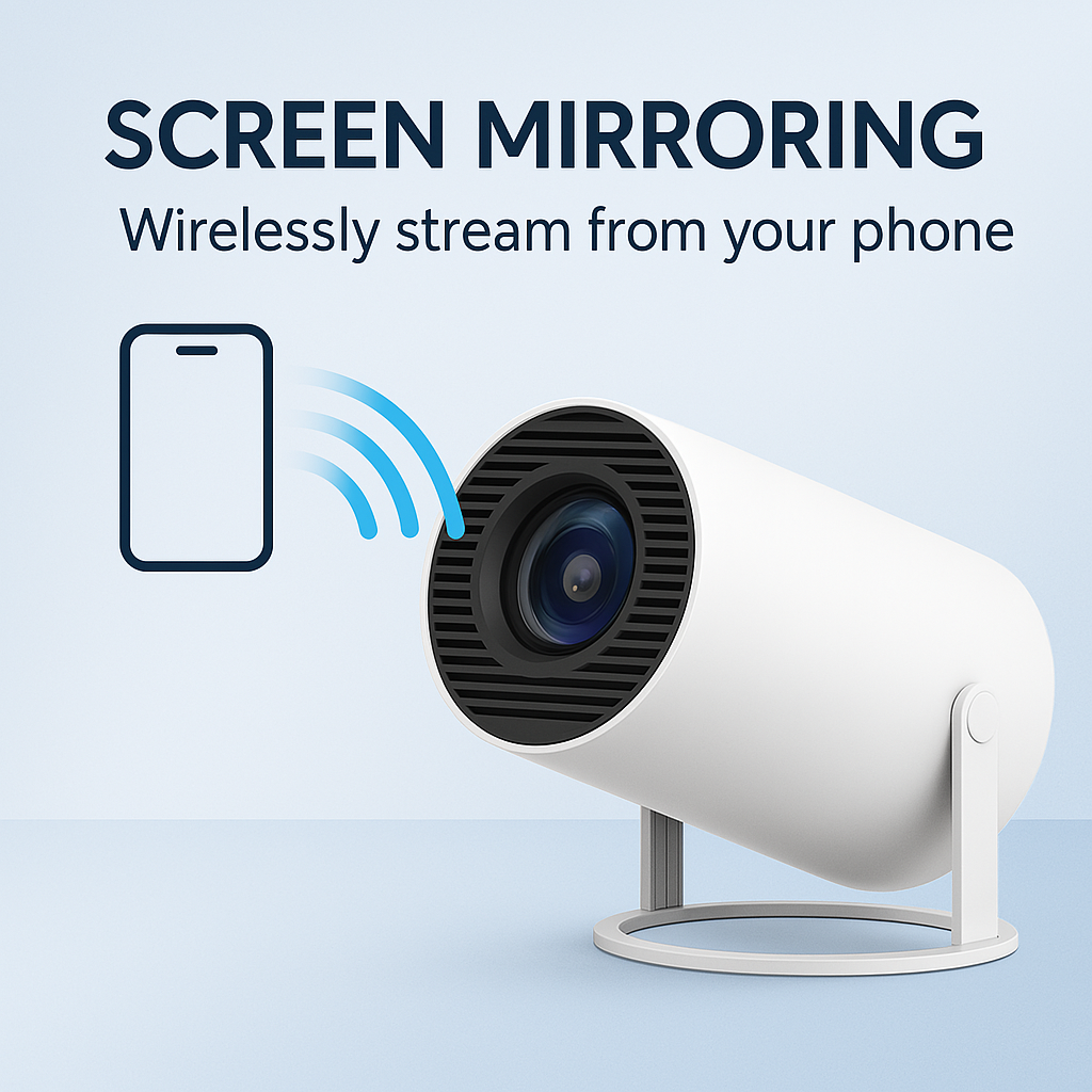 Mini Beamer – 1080p Projectie, Draadloze Schermspiegeling & Ingebouwde Speaker