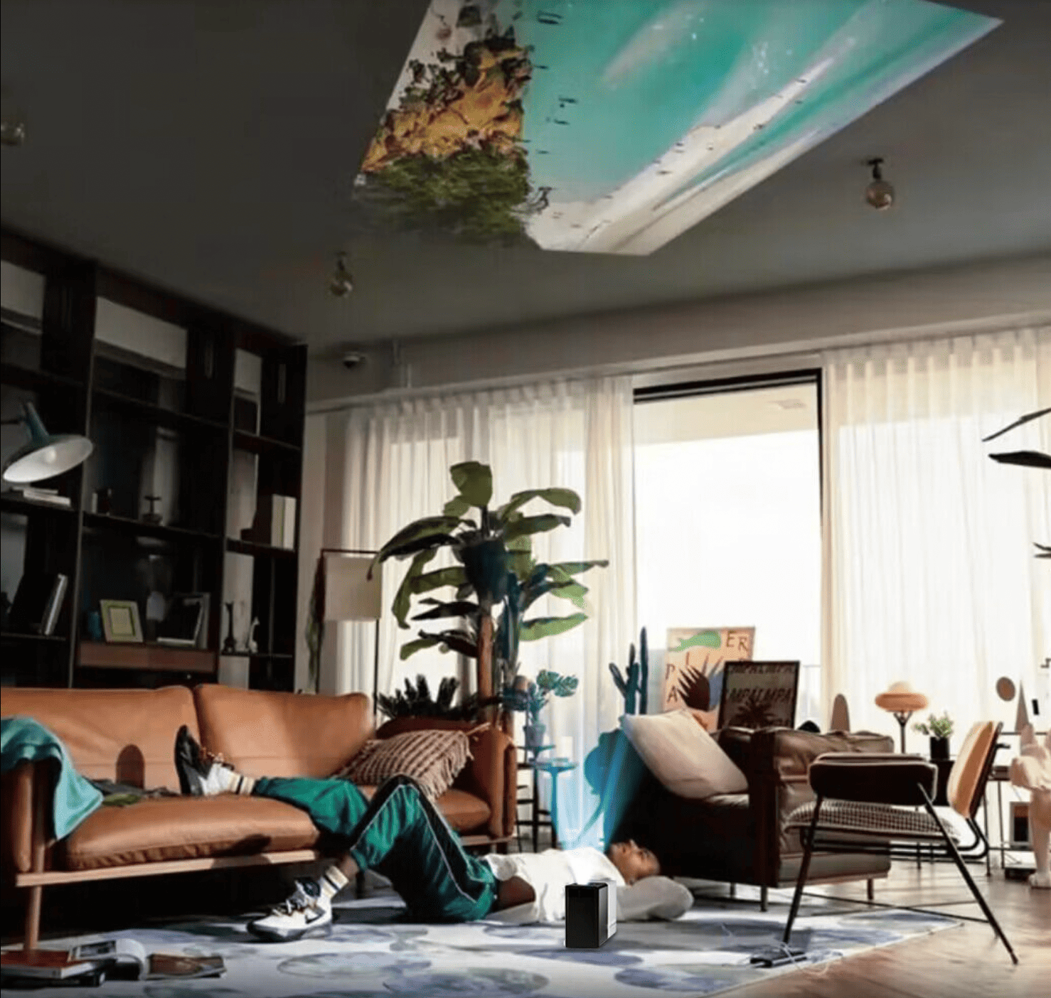 Mini Beamer – Groot Beeld tot 120”, HD Ondersteuning & HDMI/USB Aansluiting