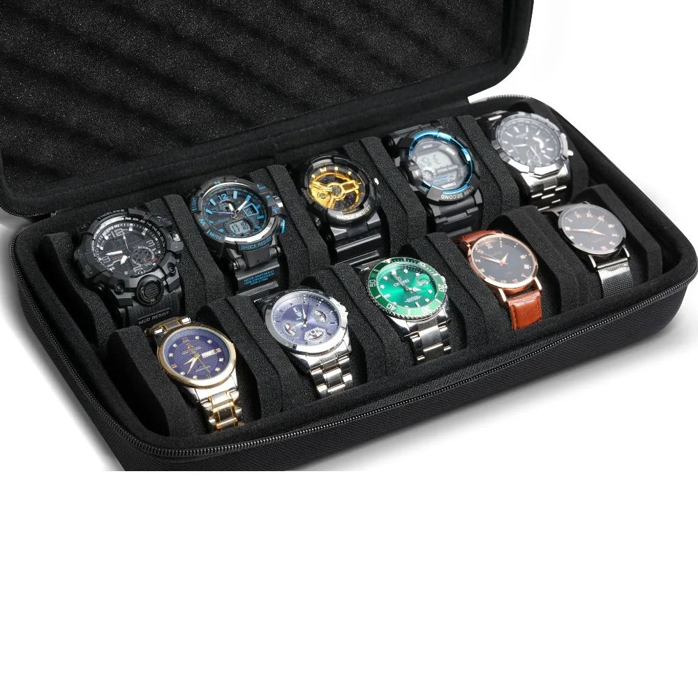 Horlogekoffer – Voor 5 of 10 Horloges met Harde Buitenkant en Handvat 3
