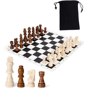 Chessaro joc d'escacs de fusta – 32 peces, fusta massissa amb disseny clàssic per a tots els nivells