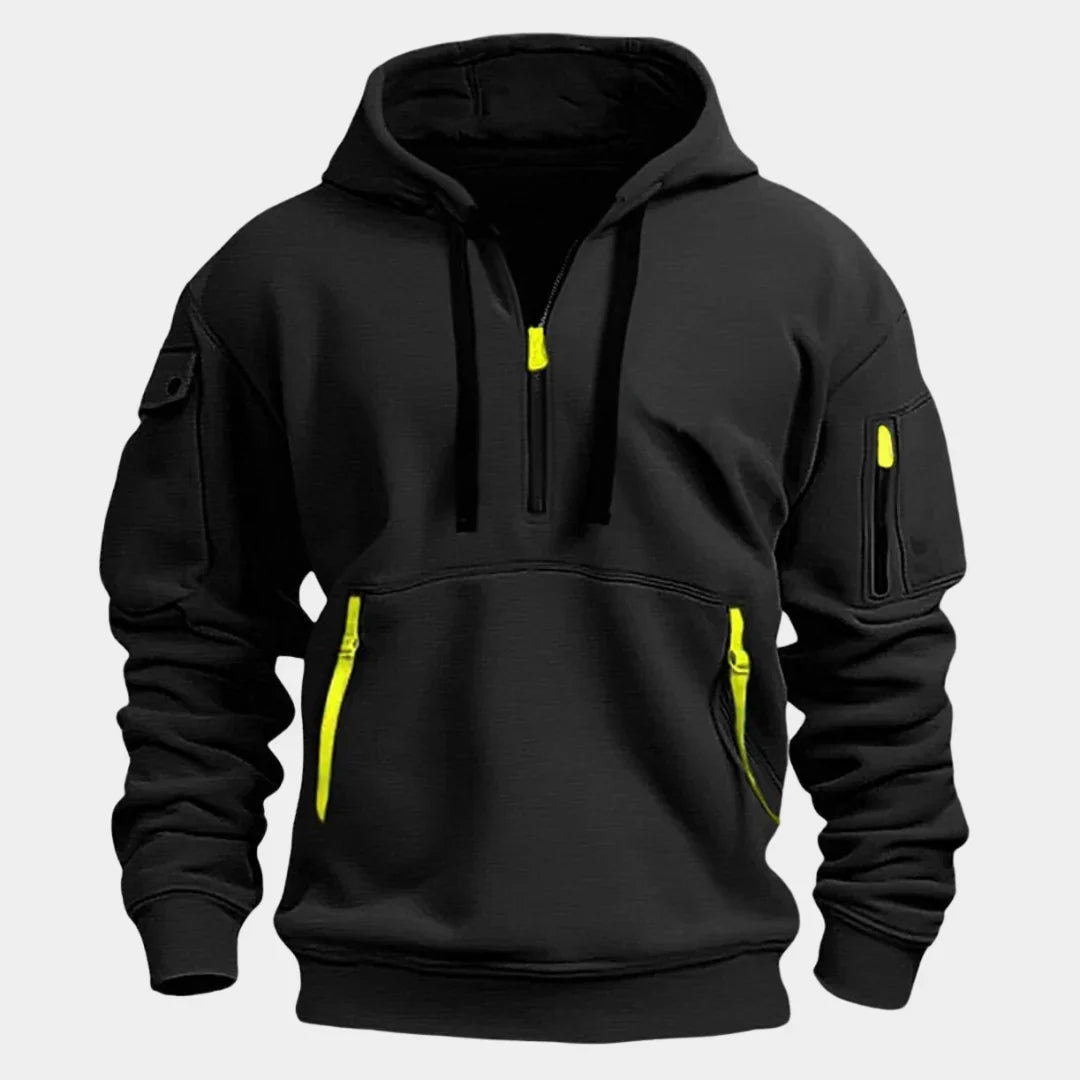 Hugo - Men's half-zip hoodie 0