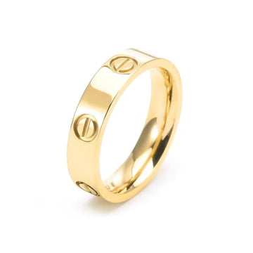 Love Ring – Elegante Ring met Schroefmotief in Goudlook & Zilver