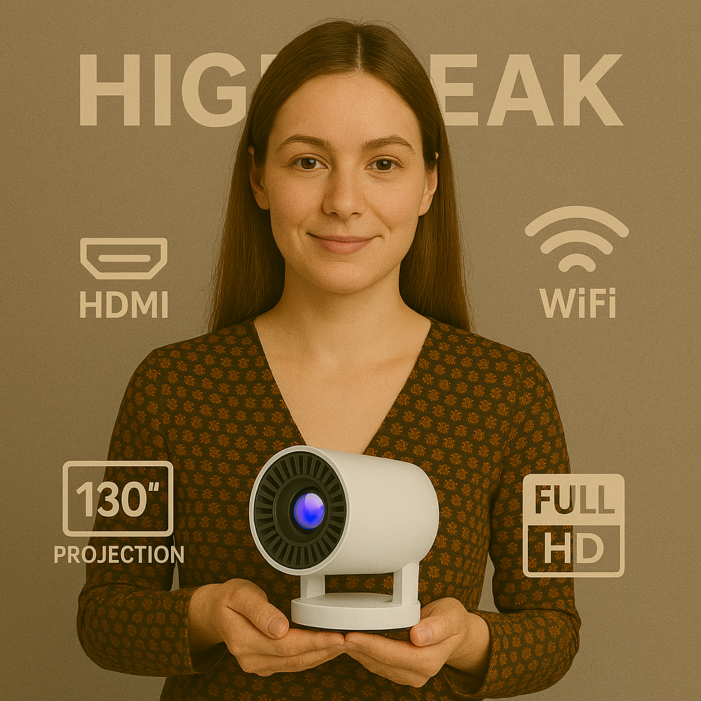 Mini Beamer – 1080p Projectie, Draadloze Schermspiegeling & Ingebouwde Speaker