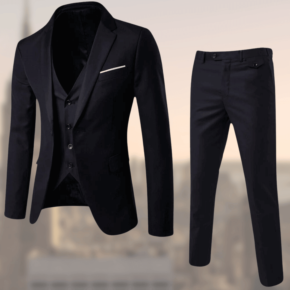 Fine men's suit – three-piece suit with vest and modern fit