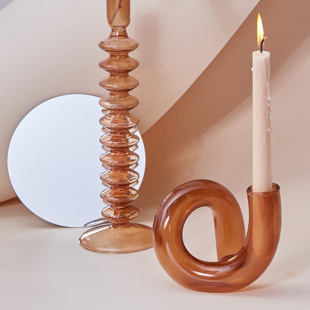 Loopora – Jarrón Hidropónico de Vidrio y Candelabro en Diseño de Bucle