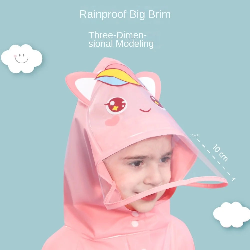Rainoki – Poncho de chuvia infantil impermeable dinosauro e unicorno – escola e xogo