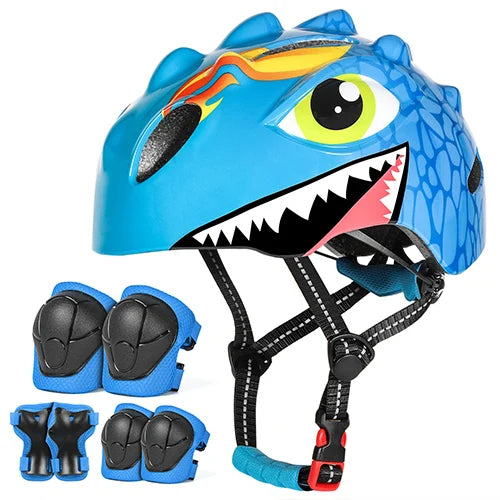 Kinderfietshelm Set met Knie- en Elleboogbeschermers voor Kinderen 50-54 cm 9
