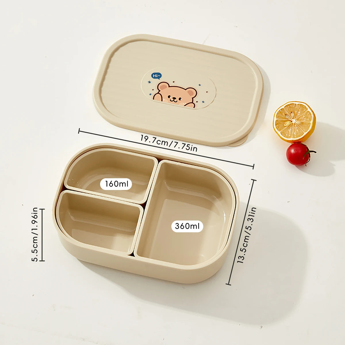Kinderlunchbox – 3 vakken en geschikt voor de magnetron 0
