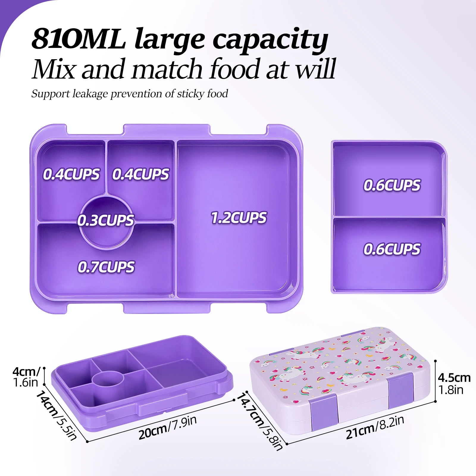 Lunixi – Bento lunchbox leak-proof microwave-safe – children school