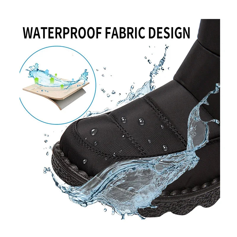 Liora – Women's waterproof winter shoes with fur lining, black