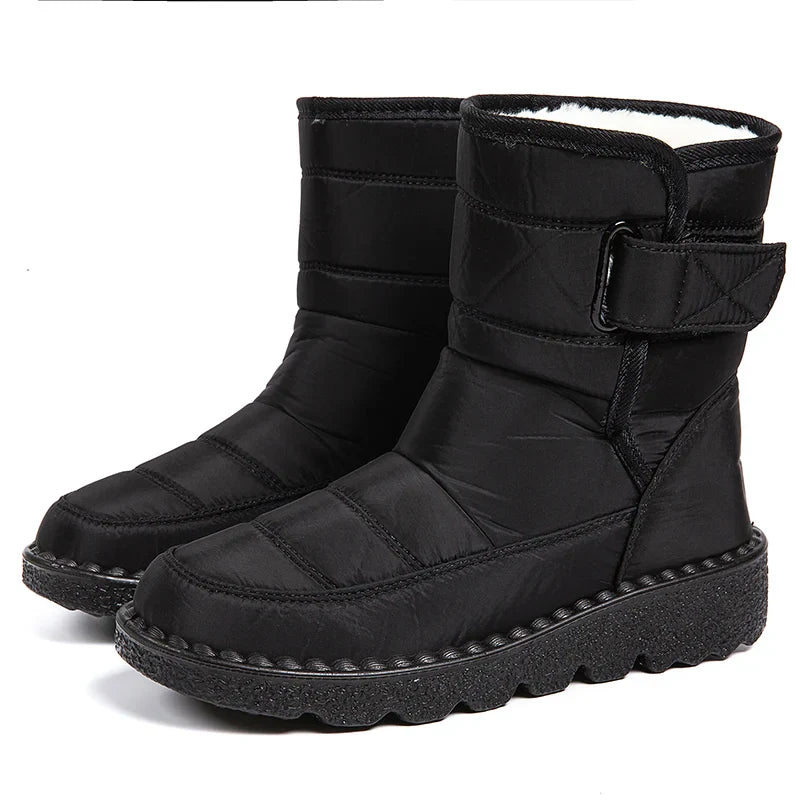 Liora – Women's waterproof winter shoes with fur lining, black