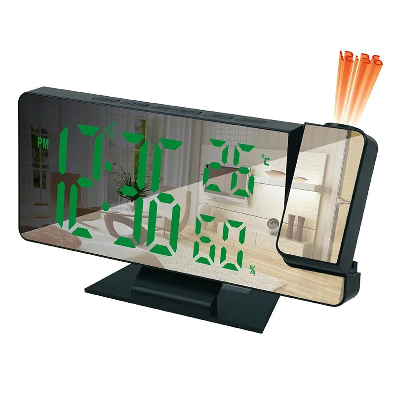 Projex – Reloj despertador LED con proyección, temperatura y función de repetición – reloj de dormitorio