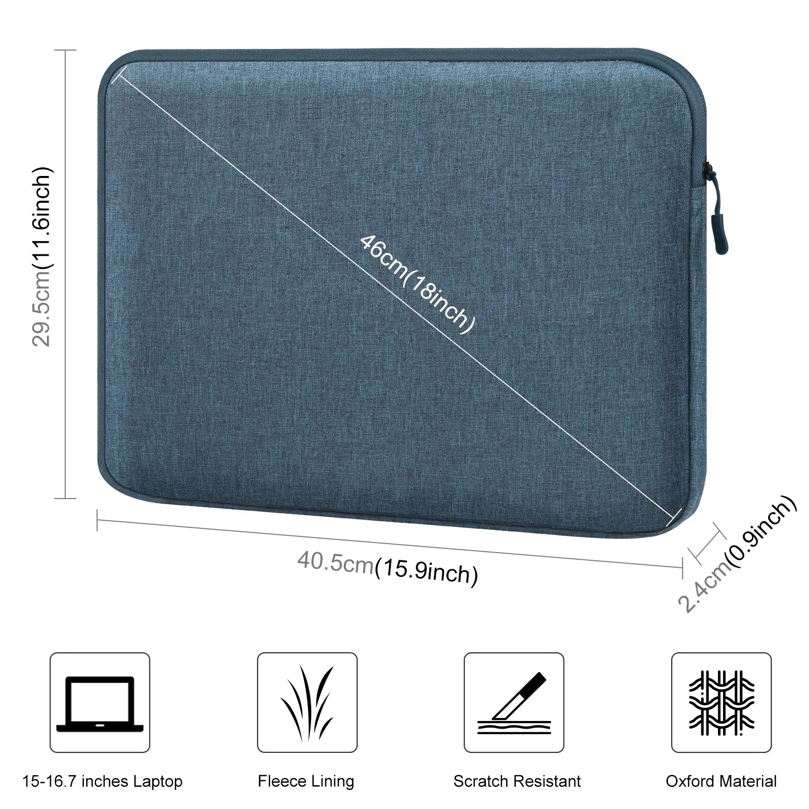 Nexura – Laptophülle stoßfest & leicht – 15-16,7 Zoll  