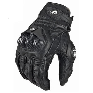 Leren Motorhandschoenen Heren en Dames - Zwart/Wit, 4 Seizoenen, Comfortabele Pasvorm 0