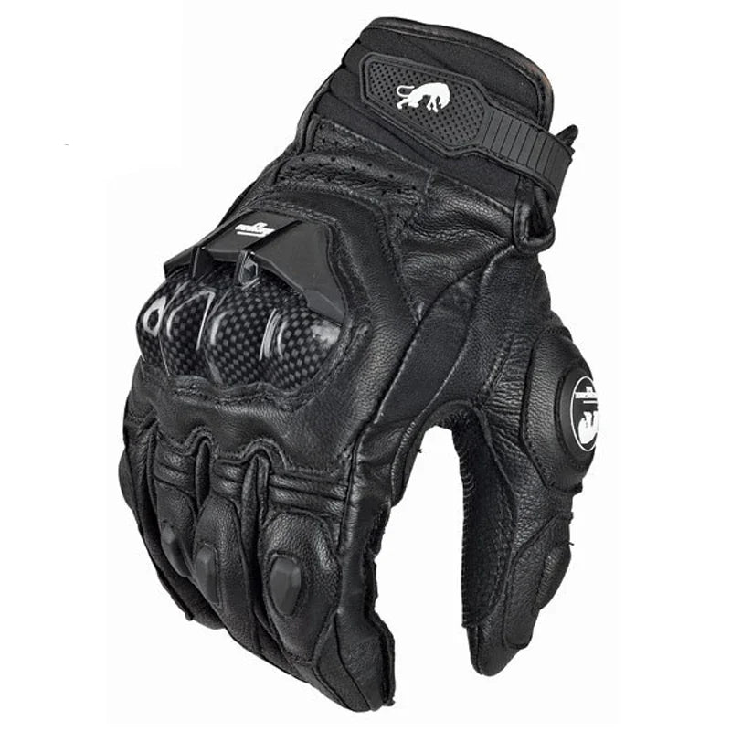 Leren Motorhandschoenen Heren en Dames - Zwart/Wit, 4 Seizoenen, Comfortabele Pasvorm 0