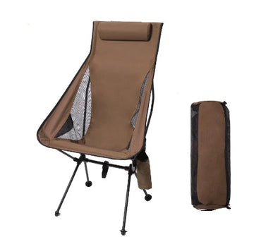 Lichtgewicht Opvouwbare Campingstoel met Hoofdsteun en Aluminium Frame 8