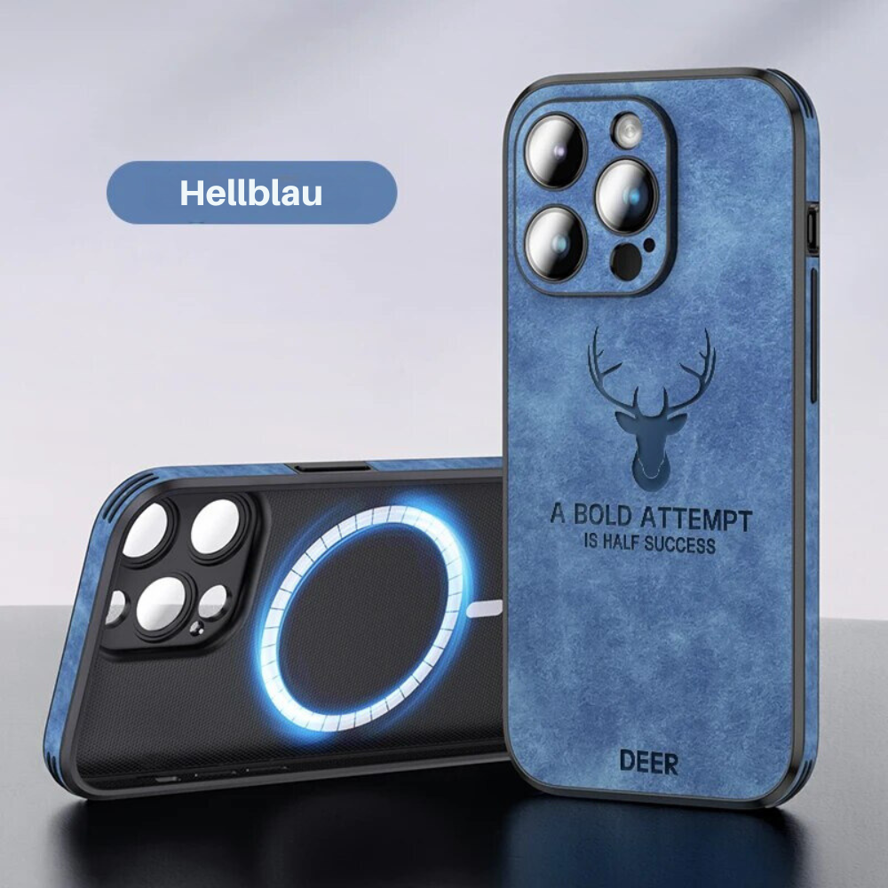 Deer – funda para iPhone de coiro auténtico e resistente a golpes – deseño elegante e delgado
