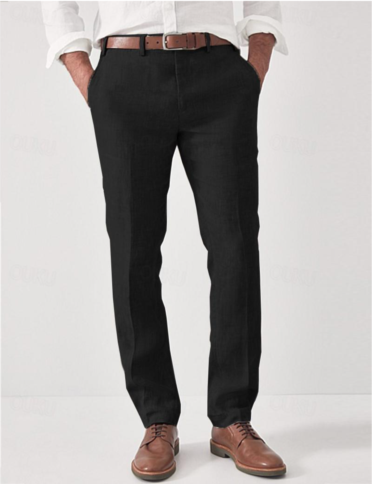 Linnen Broek Heren Slim Fit 100% Ademend voor Zomer, Casual en Semi-Formeel 2