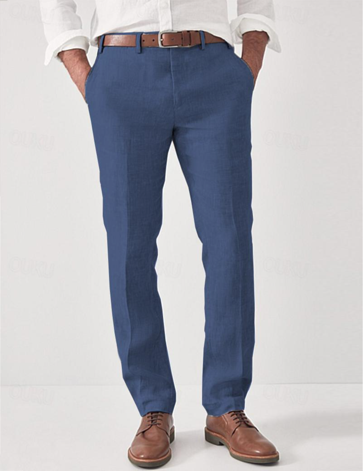 Linnen Broek Heren Slim Fit 100% Ademend voor Zomer, Casual en Semi-Formeel 3