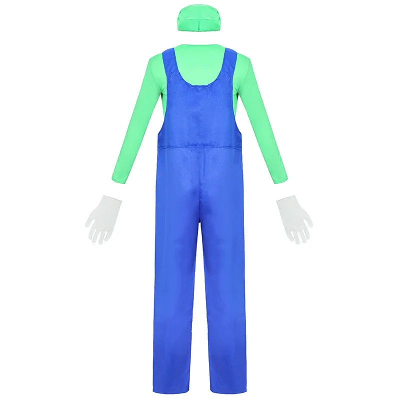 PixelPlay Groene Loodgieter Kostuum – Cosplay Outfit met Hoed & Handschoenen