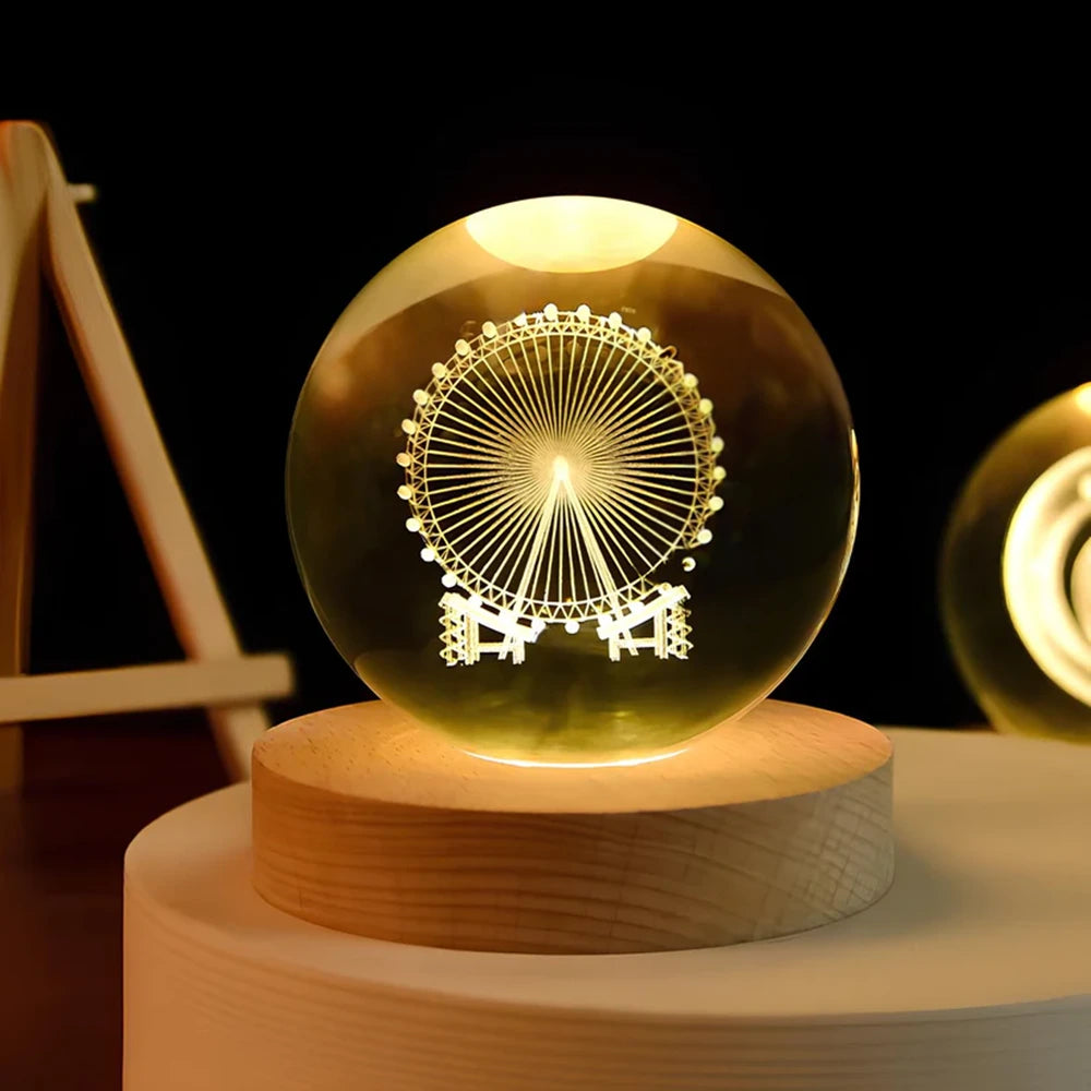 Luminous Crystal Ball – Magical 3D Engraved Ambient Light for Home Decoration