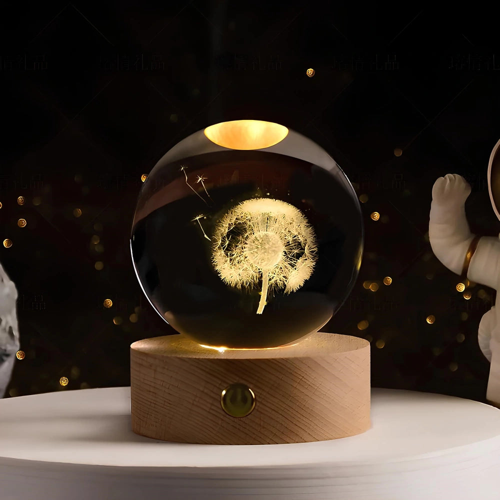 Luminous Crystal Ball – Magical 3D Engraved Ambient Light for Home Decoration