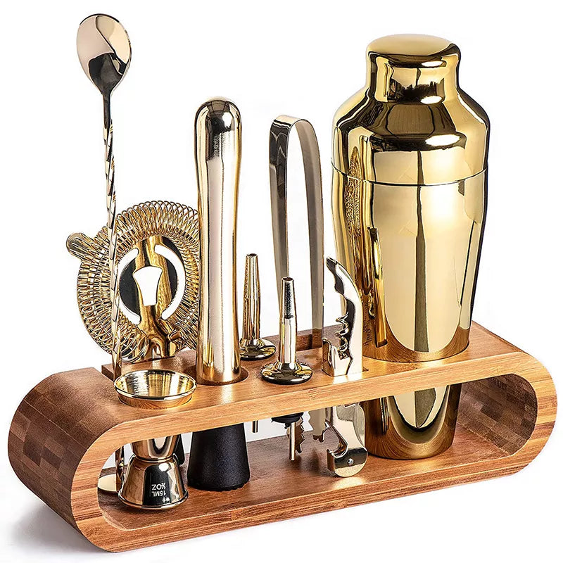 MixologyMaster Conxunto de cócteles – Conxunto de 10 pezas de shakers de aceiro inoxidable para barra de casa