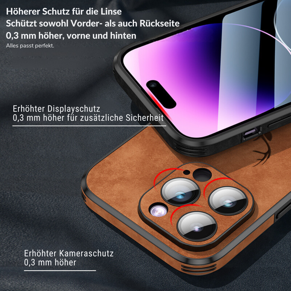 Deer – funda para iPhone de coiro auténtico e resistente a golpes – deseño elegante e delgado