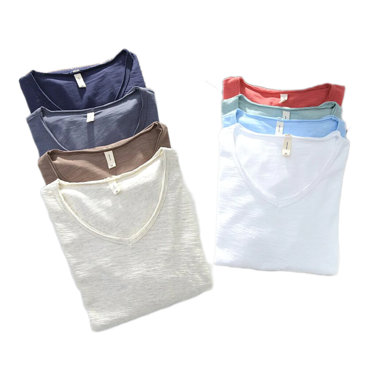 Camisa de lino y algodón para hombre con cuello en V