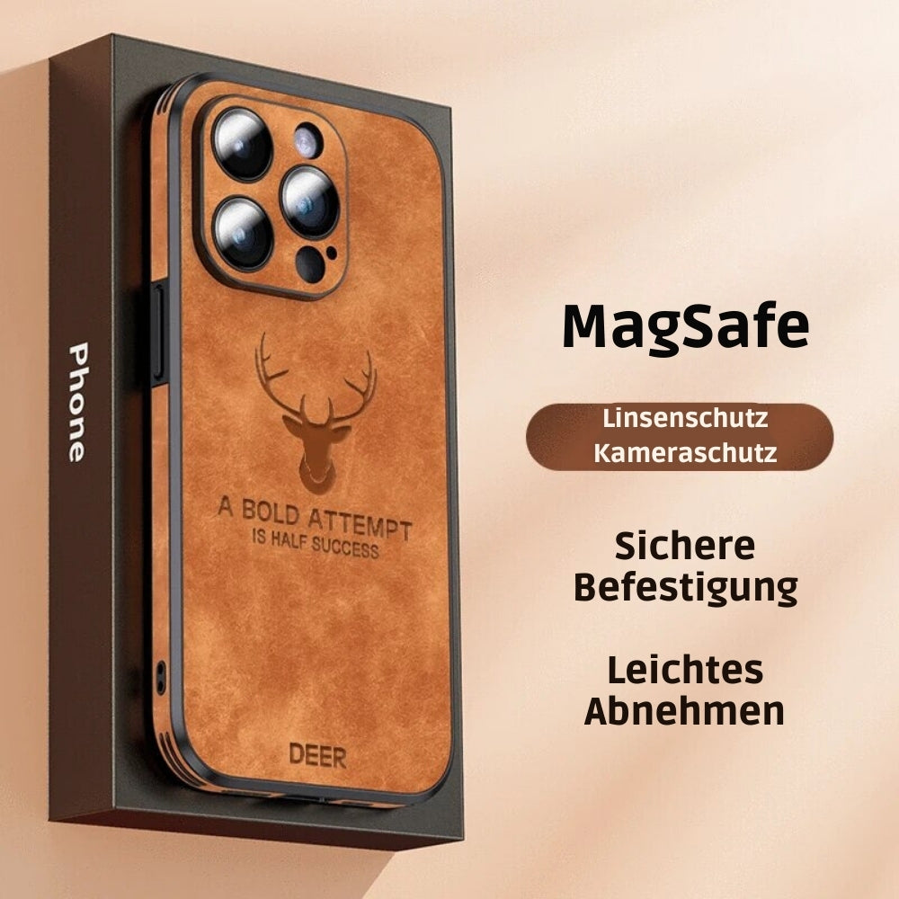 Deer – funda para iPhone de coiro auténtico e resistente a golpes – deseño elegante e delgado