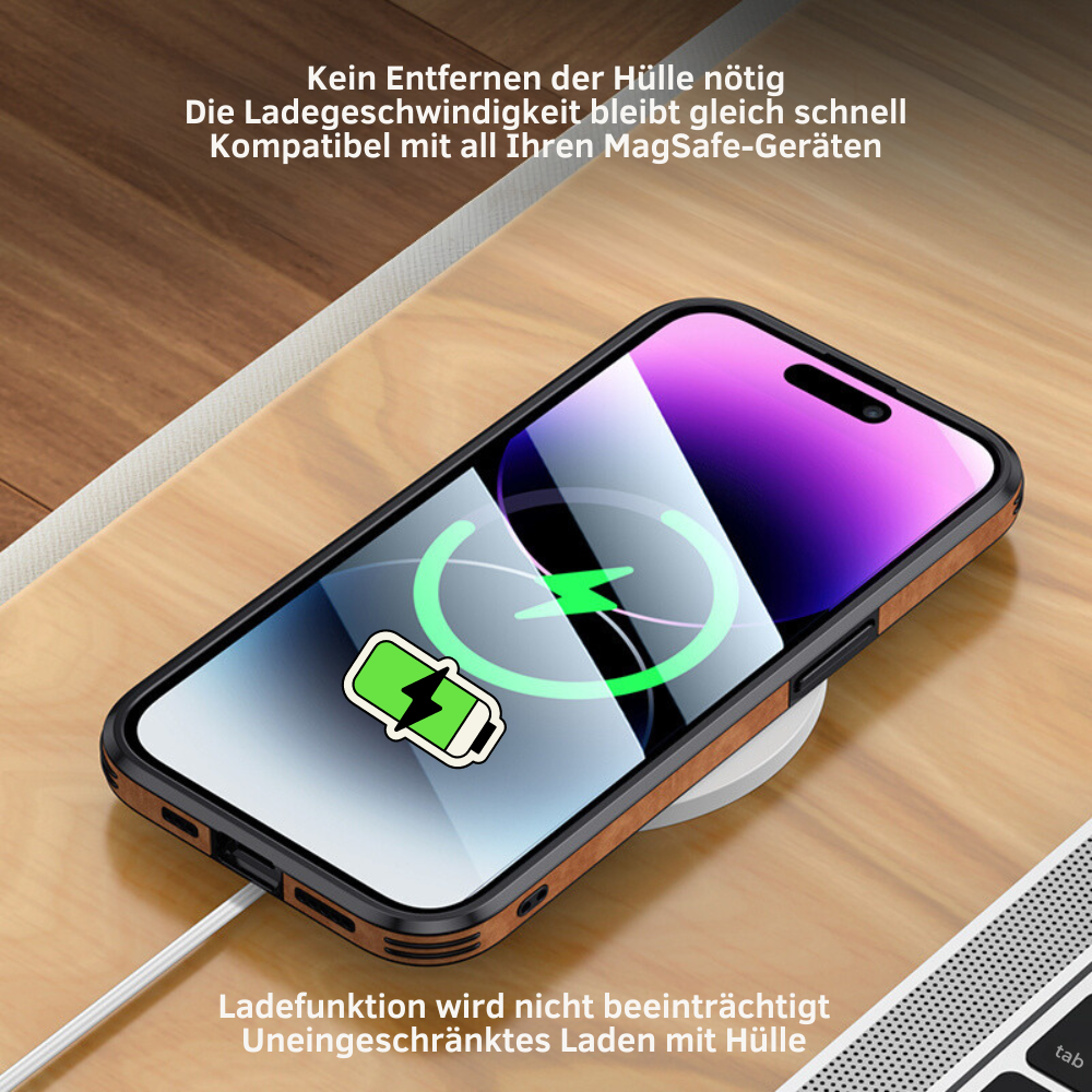 Deer – funda para iPhone de coiro auténtico e resistente a golpes – deseño elegante e delgado