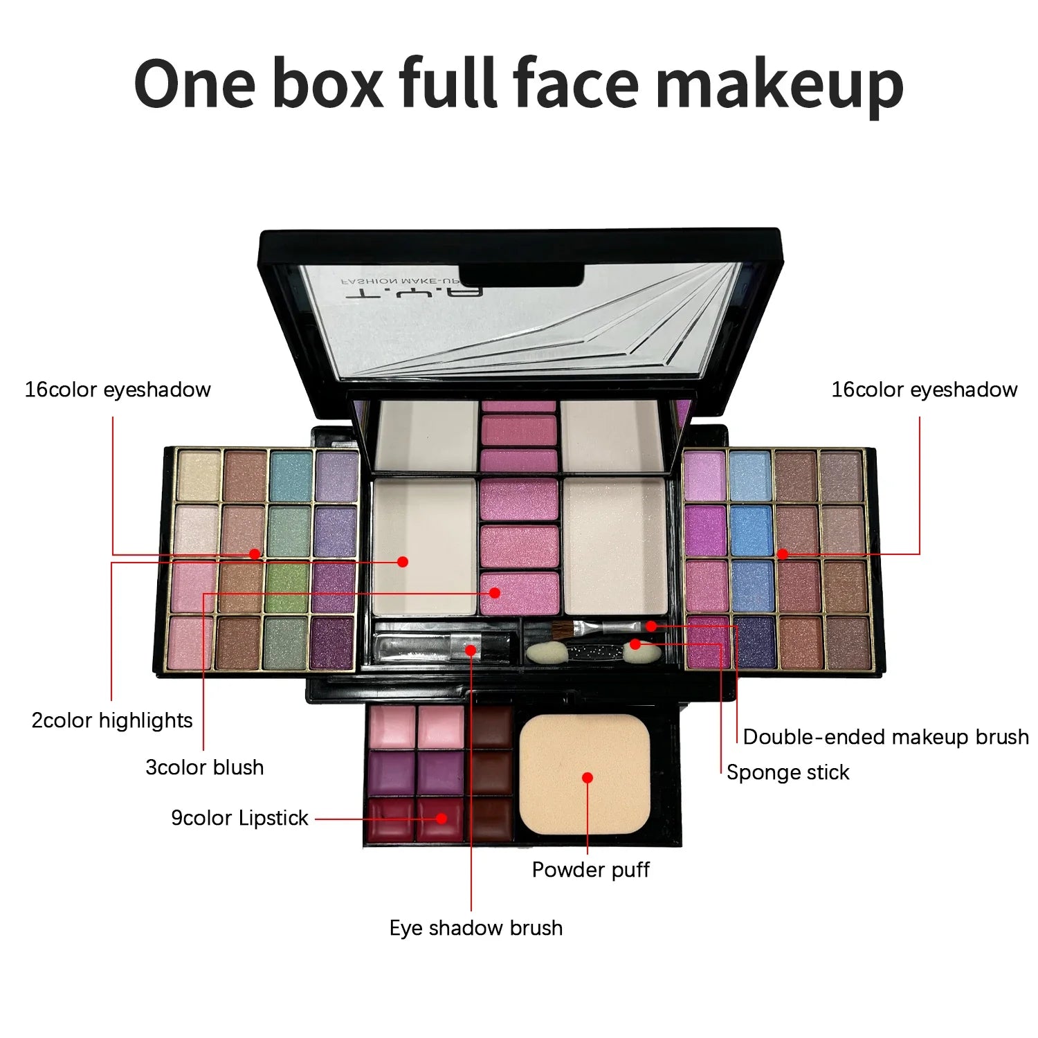 Make-up-Set mit 46 Farben, Lidschatten, Rouge und Lipgloss für kreative Looks 1