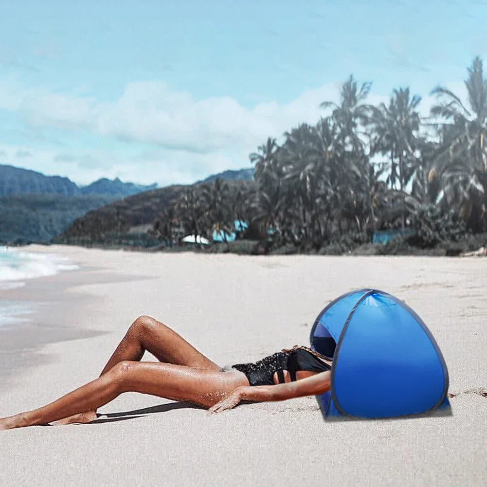 Mini Draagbare Zonnescherm Tent voor Strand en Buitengebruik, Pop-up en UV Bescherming 1