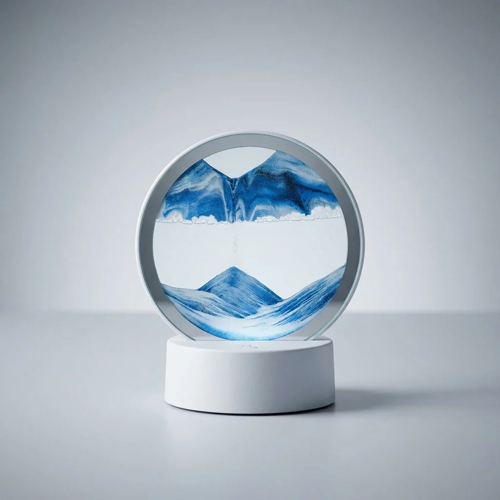 Modern Circular Sand Art Lamp - AquaDrift 2