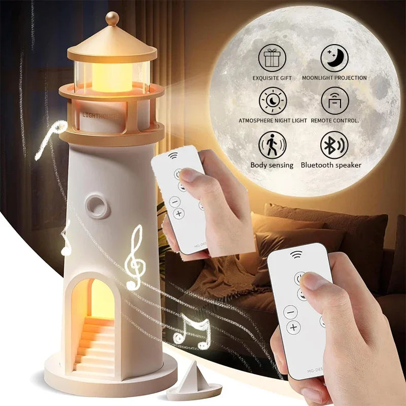 LunaBeam – Lighthouse moon projector lamp with sensor – Dimmable & Bluetooth