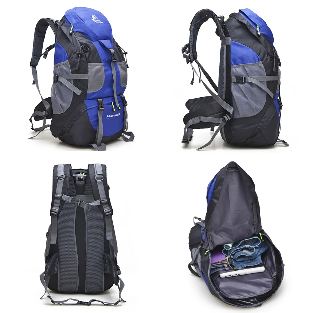 Mochila impermeable para exterior 50L – Lixeira e cómoda