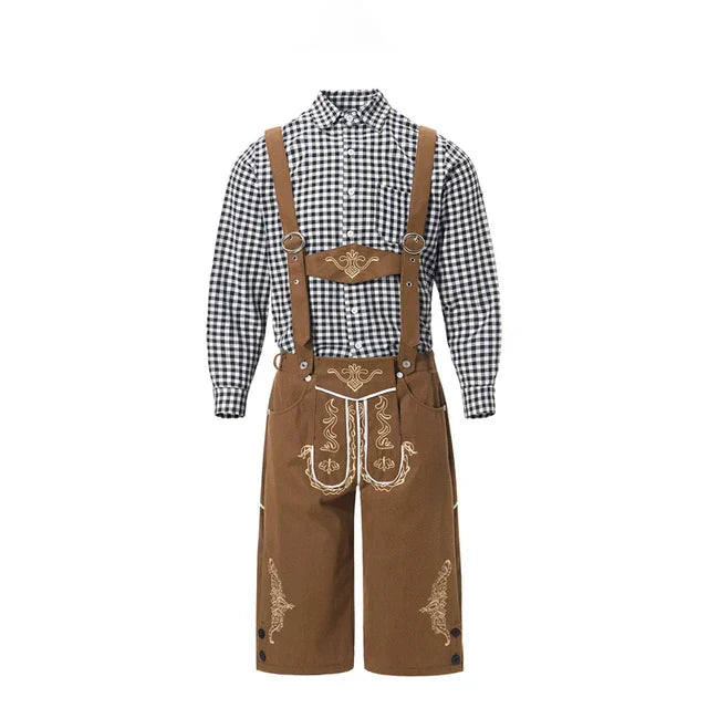 Revalki Albert - Traje tradicional único para hombres con delantal y blusa