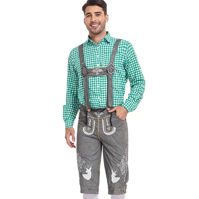 Revalki Albert - Traje tradicional único para hombres con delantal y blusa