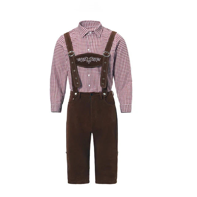 Revalki Albert - Traje tradicional único para hombres con delantal y blusa