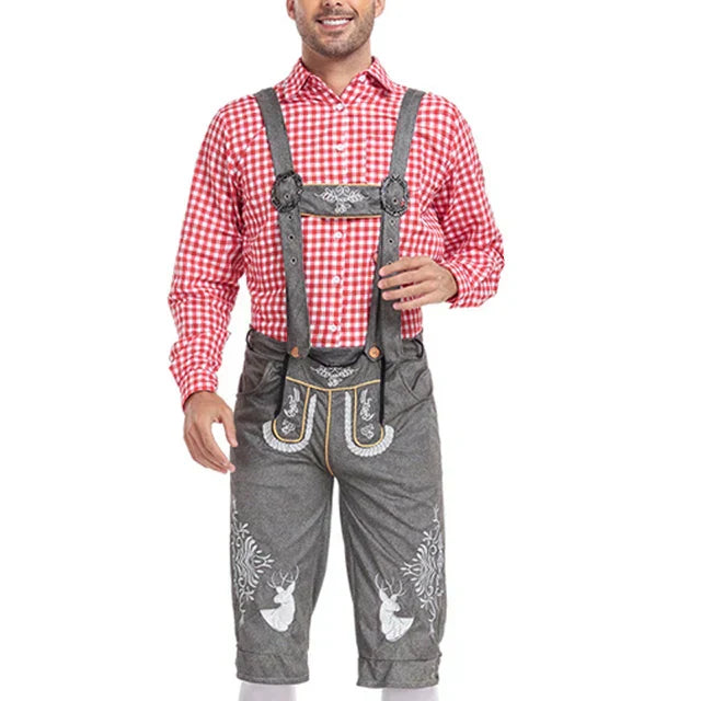 Revalki Albert - Traje tradicional único para hombres con delantal y blusa
