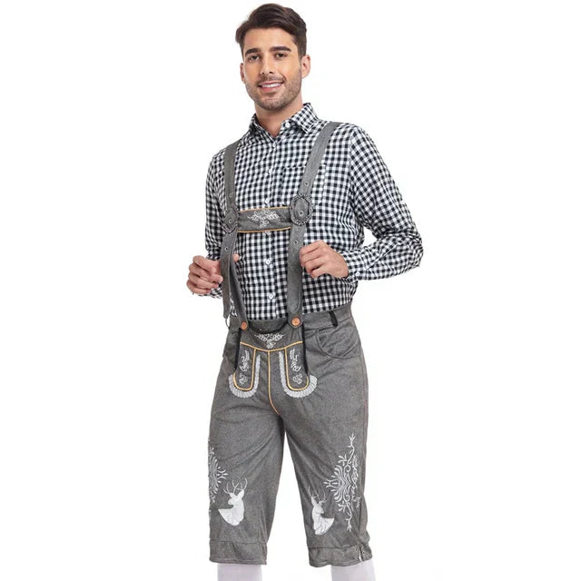 Revalki Albert - Traje tradicional único para hombres con delantal y blusa