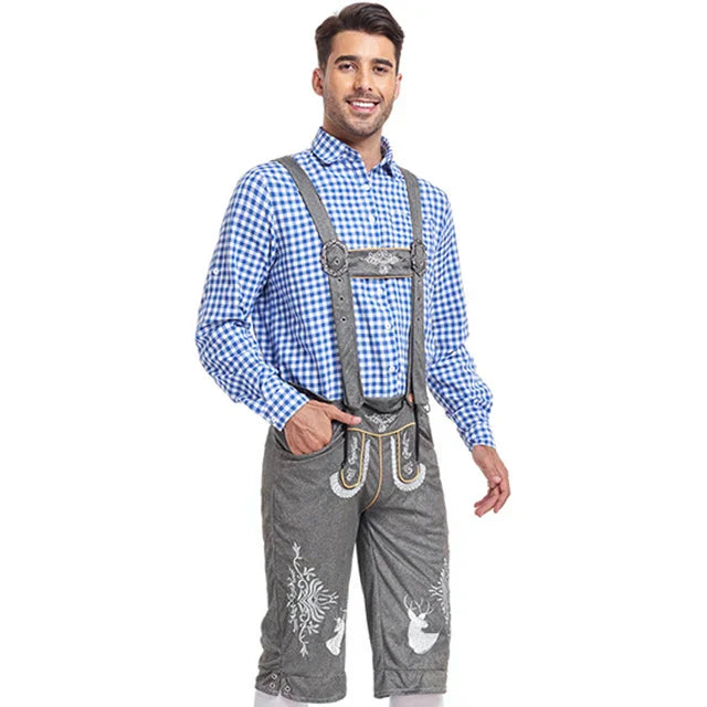 Revalki Albert - Traje tradicional único para hombres con delantal y blusa
