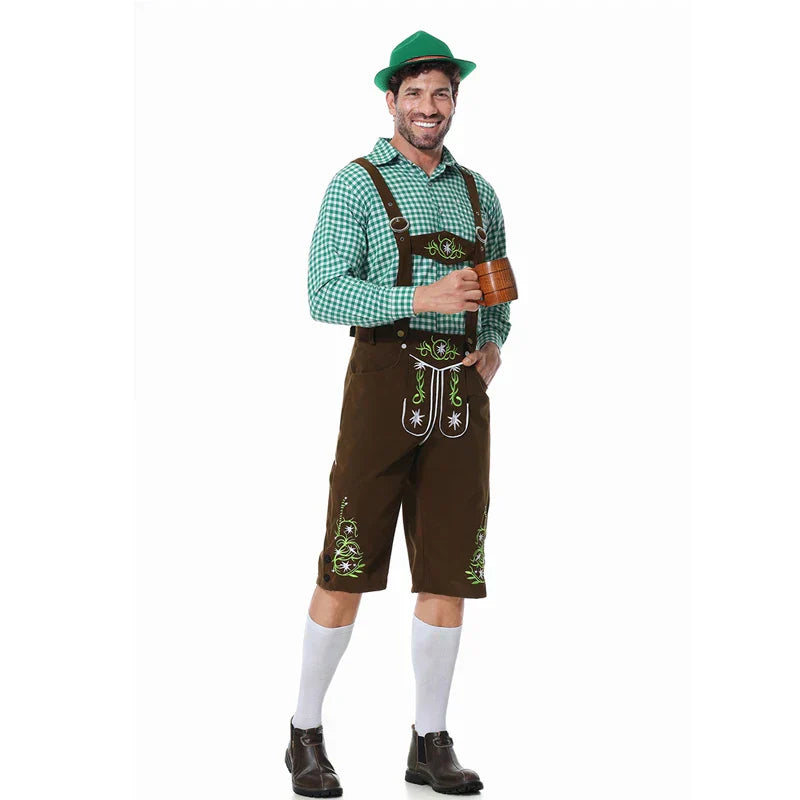Revalki Albert - Traje tradicional único para hombres con delantal y blusa